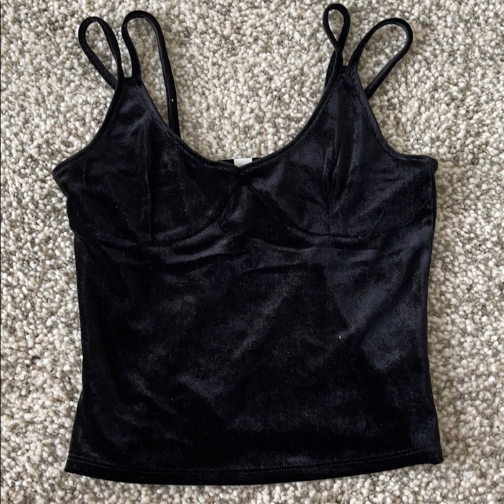 Black velour tank from Garage
